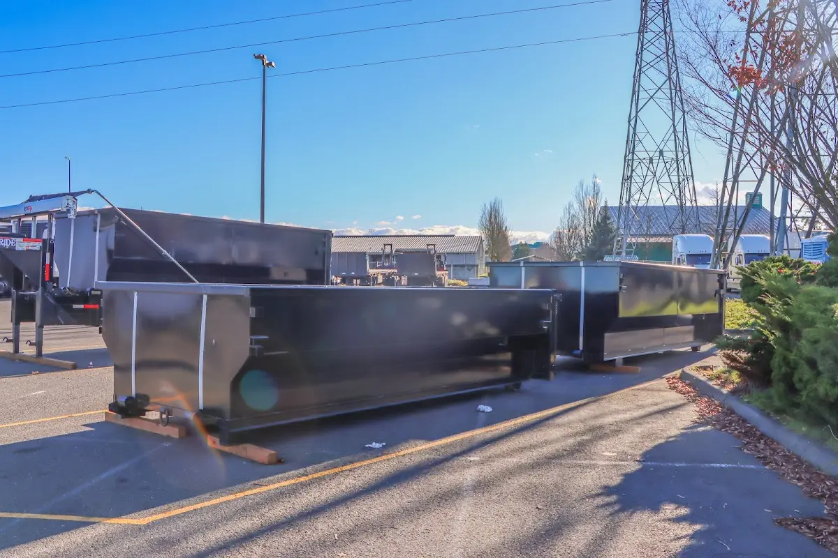 Roll-off dumpster ready for waste disposal at job site for Residential Dumpster Rental in Jarrell
